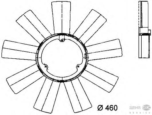 Ventilador (roda de aletas) do radiador de esfriamento 0032051306 Mercedes