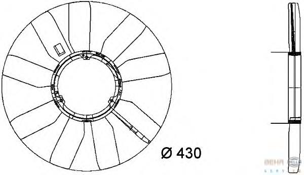 8MV376733281 HELLA Ventilador (roda de aletas) do radiador de esfriamento
