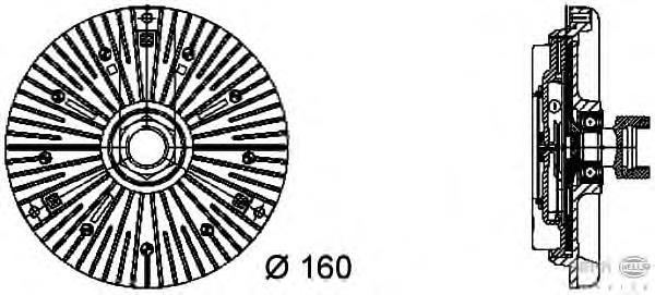 8MV376732041 HELLA Acoplamento viscoso de ventilador de esfriamento