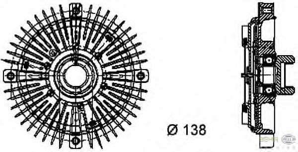 8MV376732021 HELLA Acoplamento viscoso de ventilador de esfriamento