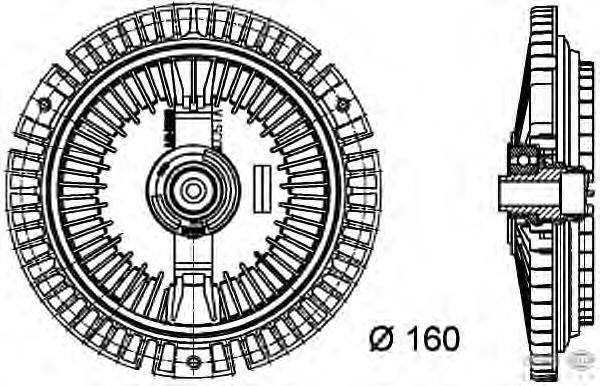 8MV376732351 HELLA Acoplamento viscoso de ventilador de esfriamento