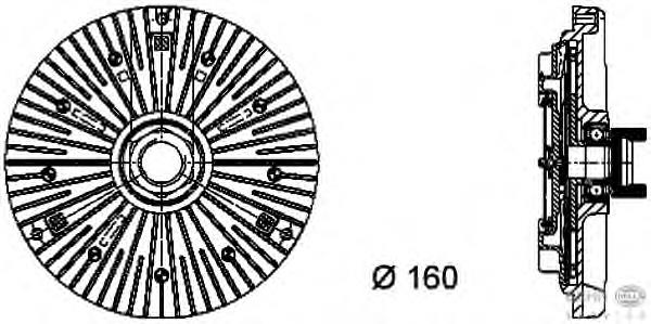Acoplamento viscoso de ventilador de esfriamento BMW 8MV376732111