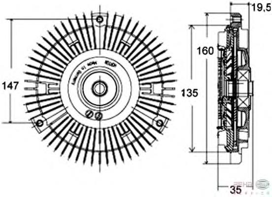0002005822 Mercedes Acoplamento viscoso de ventilador de esfriamento