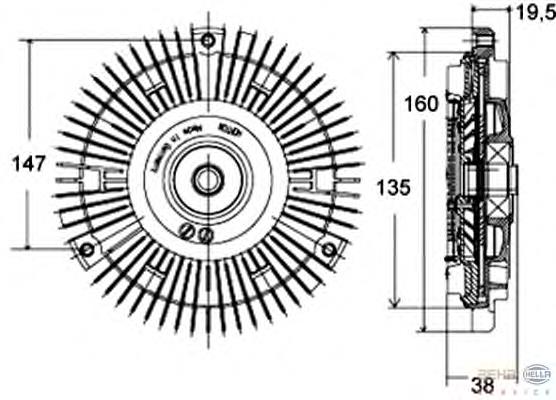 Acoplamento viscoso de ventilador de esfriamento 0002005922 Mercedes