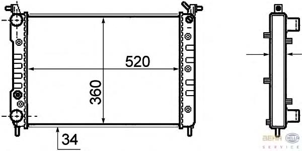 Radiador de esfriamento de motor 61804 Nissens