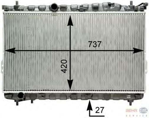 Radiador de esfriamento de motor Hyundai/Kia 253103A000
