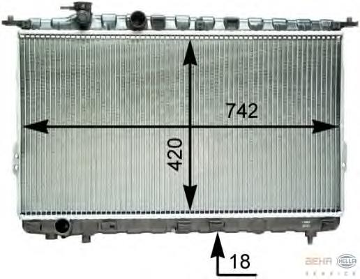 Radiador de esfriamento de motor 253103C001 Hyundai/Kia