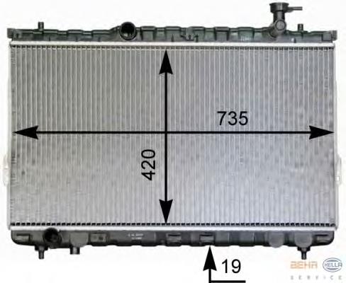 2531026000AT Hyundai/Kia Radiador de esfriamento de motor