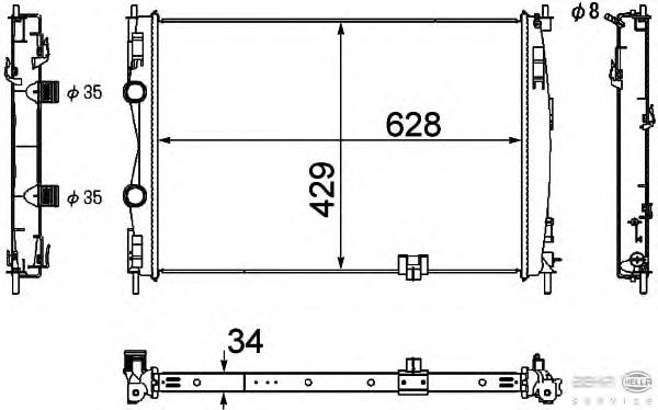 Radiador de esfriamento de motor Nissan/Infiniti 21410JD71B