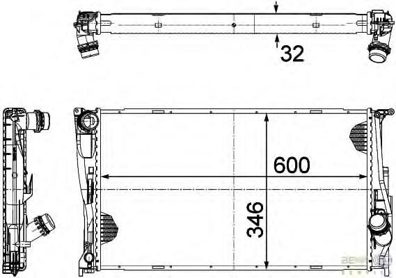 Radiador de esfriamento de motor Eaclima 31R07139