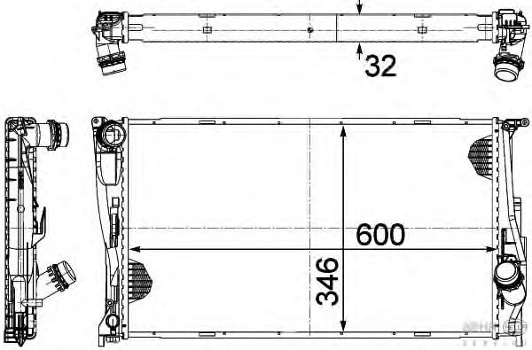 781025801 BMW Radiador de esfriamento de motor