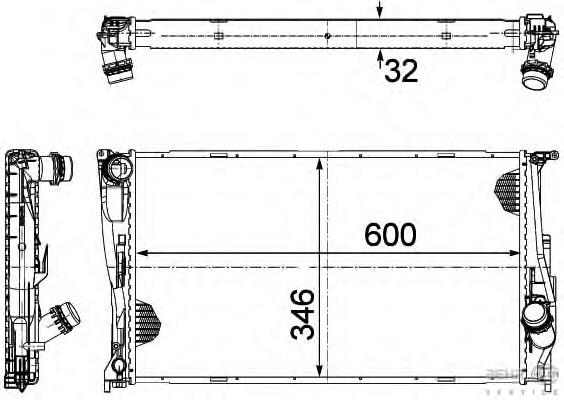 Radiador de esfriamento de motor BMW 781025801
