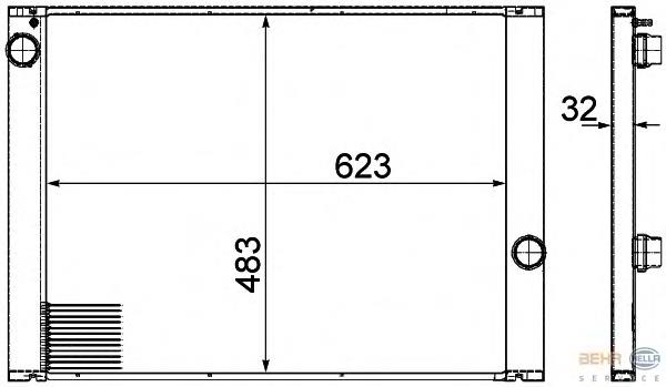 8MK376753591 HELLA Radiador de esfriamento de motor