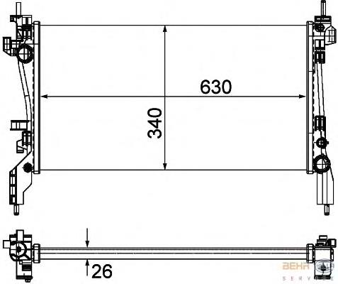Radiador de esfriamento de motor 1330Y4 Peugeot/Citroen