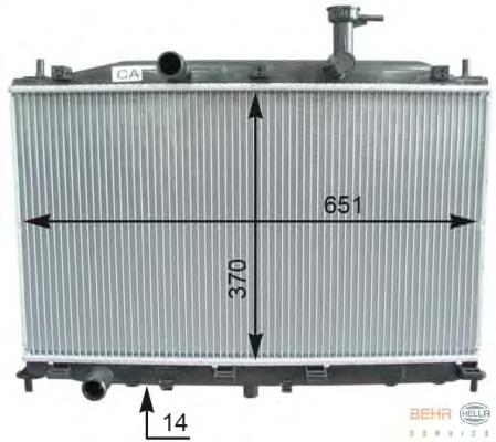 Radiador de esfriamento de motor Hyundai/Kia 253101E000