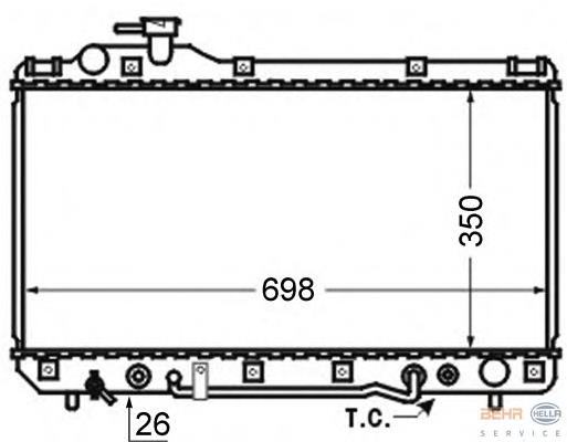 164007A500 Toyota Radiador de esfriamento de motor