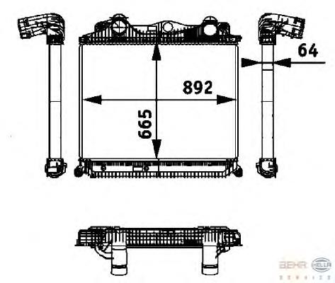 8ML376724321 HELLA Radiador de intercooler