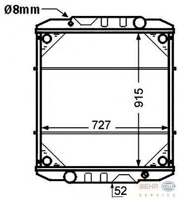 8MK376726481 HELLA Radiador de esfriamento de motor