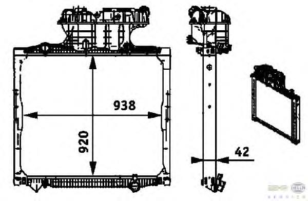 8MK376721681 HELLA Radiador de esfriamento de motor