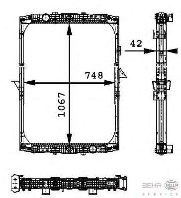 8MK376721541 HELLA Radiador de esfriamento de motor