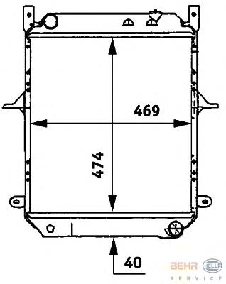 8MK376722121 HELLA Radiador de esfriamento de motor