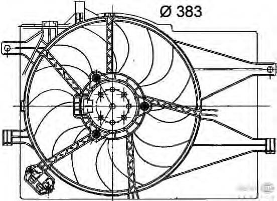 Difusor do radiador de esfriamento, montado com motor e roda de aletas 46848916 Fiat/Alfa/Lancia