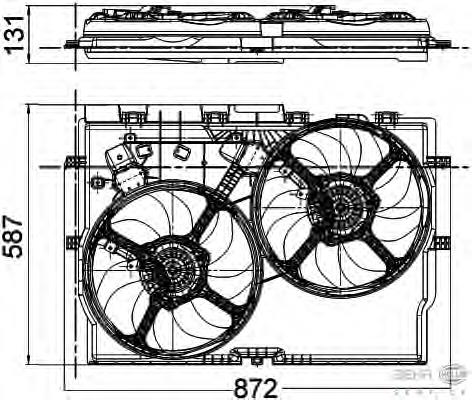 Difusor do radiador de esfriamento, montado com motor e roda de aletas Peugeot/Citroen 1671210080 preço, a partir de 223,41 USD