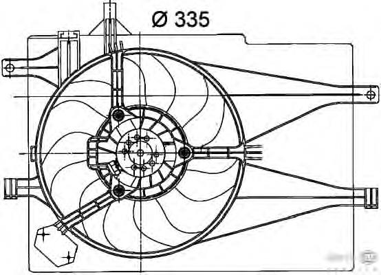 Difusor do radiador de esfriamento, montado com motor e roda de aletas Fiat/Alfa/Lancia 46848916