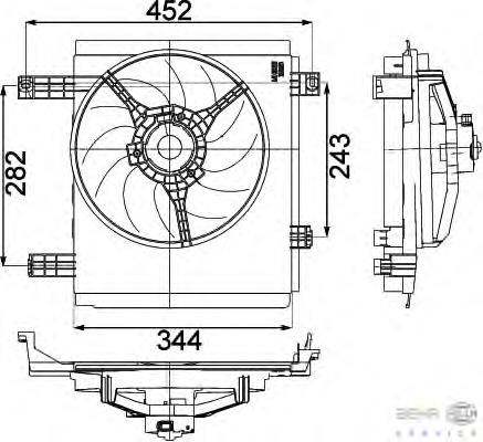 Compre 0008576V005000000 Mercedes Difusor do radiador de esfriamento, montado com motor e roda de aletas