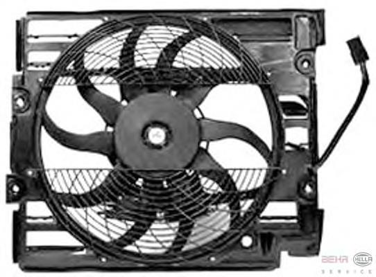Compre 64506908030 BMW Difusor do radiador de aparelho de ar condicionado, montado com roda de aletas e o motor