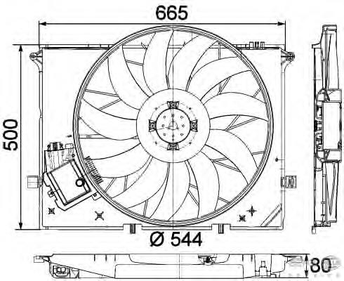 8EW351040091 HELLA Difusor do radiador de esfriamento, montado com motor e roda de aletas