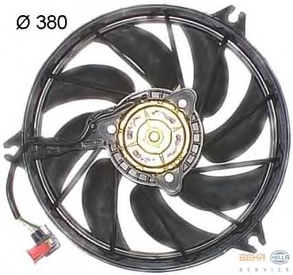 Ventilador elétrico de esfriamento montado (motor + roda de aletas) 125487 Peugeot/Citroen