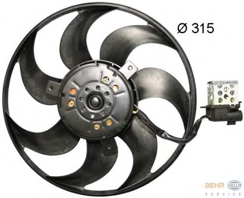 Ventilador elétrico de esfriamento montado (motor + roda de aletas) Opel 1341345