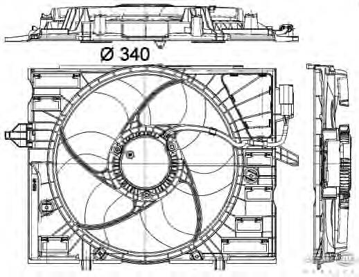 Difusor do radiador de esfriamento, montado com motor e roda de aletas NRF 47861 preço, a partir de 326,25 USD