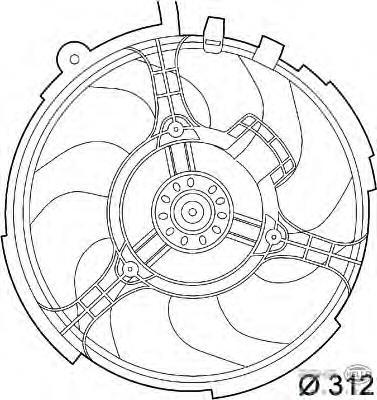46723518 Fiat/Alfa/Lancia Ventilador elétrico de esfriamento montado (motor + roda de aletas)
