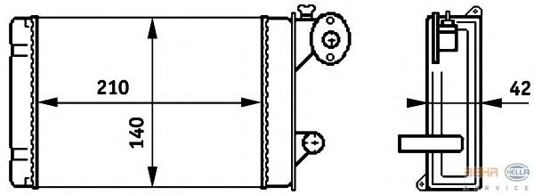 8FH351313341 HELLA Radiador de forno (de aquecedor)