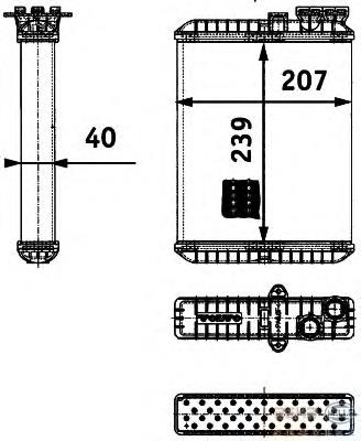 8FH351311391 HELLA Radiador de forno (de aquecedor)