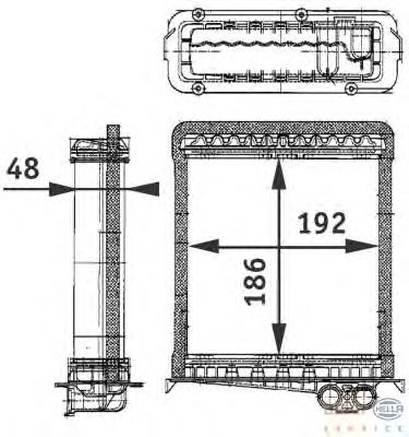 8FH351311751 HELLA Radiador de forno (de aquecedor)