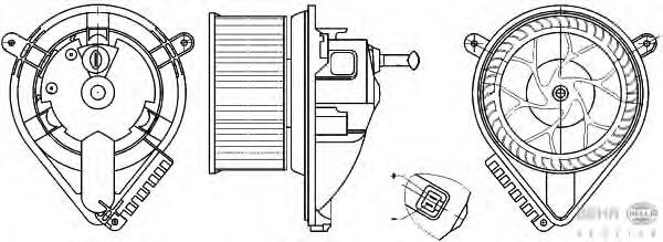 8EW351304021 HELLA Motor de ventilador de forno (de aquecedor de salão)