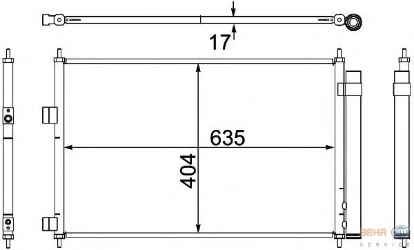 606TY2045 TYC Radiador de aparelho de ar condicionado