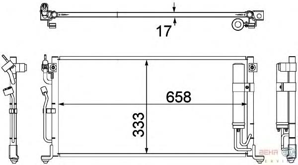 Radiador de aparelho de ar condicionado MN134204 Mitsubishi