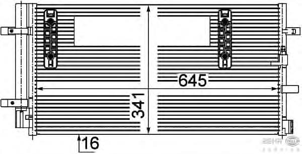 8FC351303501 HELLA Radiador de aparelho de ar condicionado