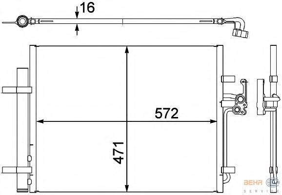 8FC351303201 HELLA Radiador de aparelho de ar condicionado
