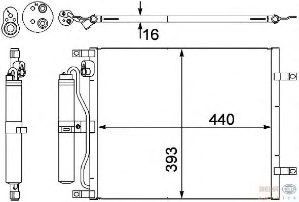 Radiador de aparelho de ar condicionado 921009U20B Nissan/Infiniti