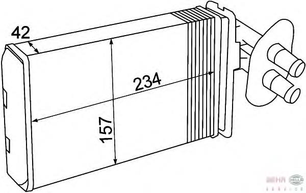 8FH351308741 HELLA Radiador de forno (de aquecedor)