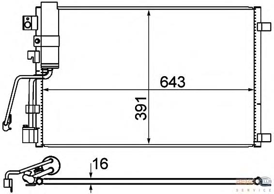 Radiador de aparelho de ar condicionado 92100JD500 Nissan/Infiniti