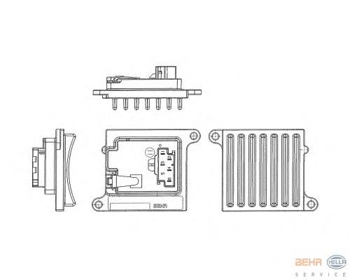 5HL351321241 HELLA Resistor (resistência) de ventilador de forno (de aquecedor de salão)