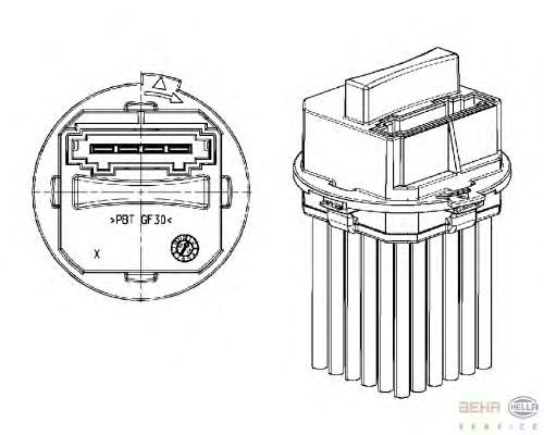 5DS351320011 HELLA Resistor (resistência) de ventilador de forno (de aquecedor de salão)
