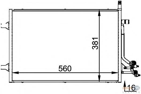 8FC351318381 HELLA Radiador de aparelho de ar condicionado