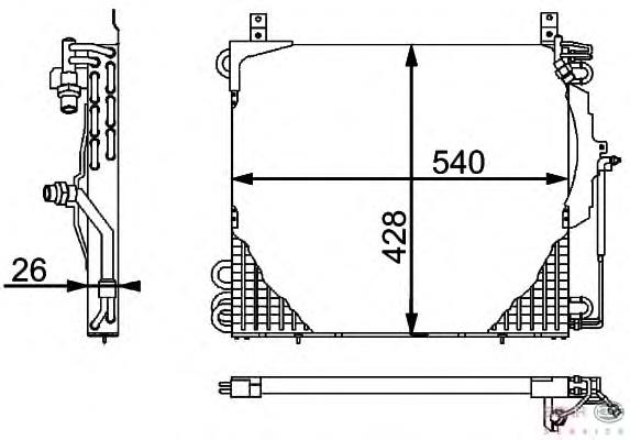 A124830197064 Mercedes Radiador de aparelho de ar condicionado